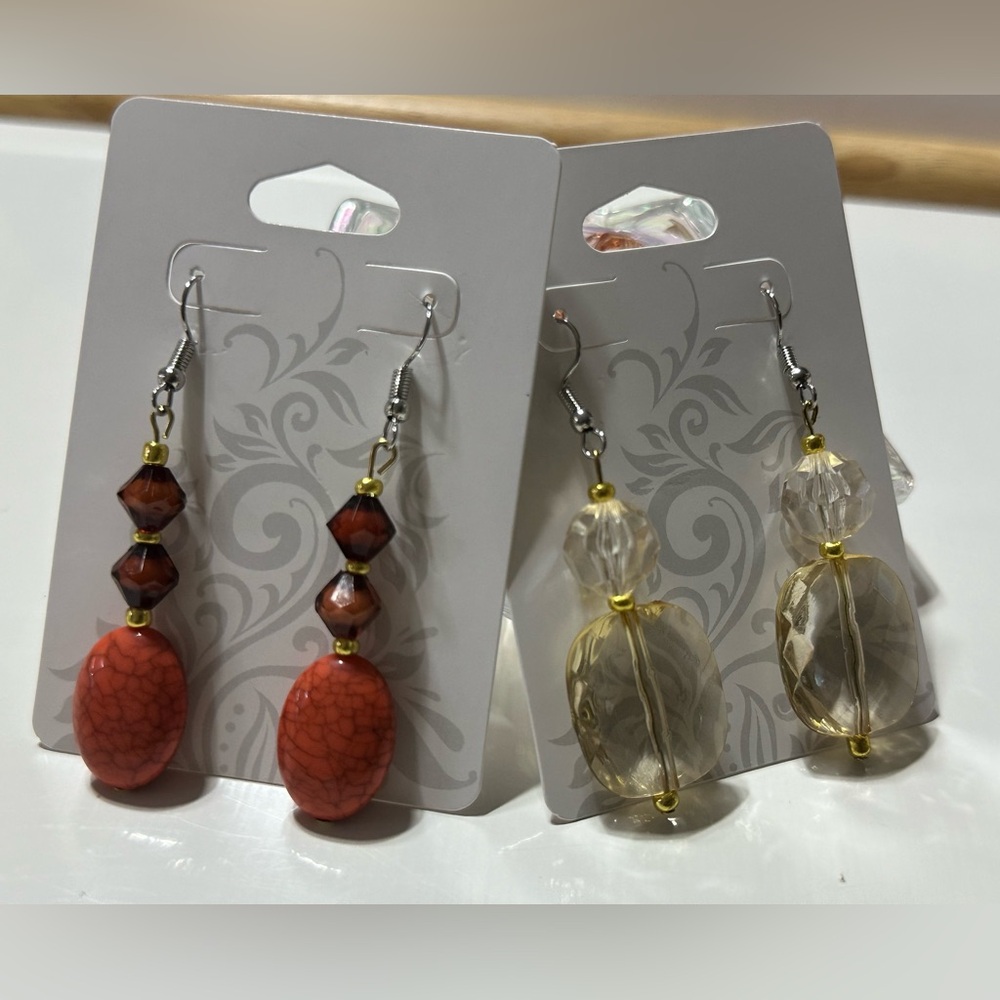 Chic Red and Gold Dangle Earrings